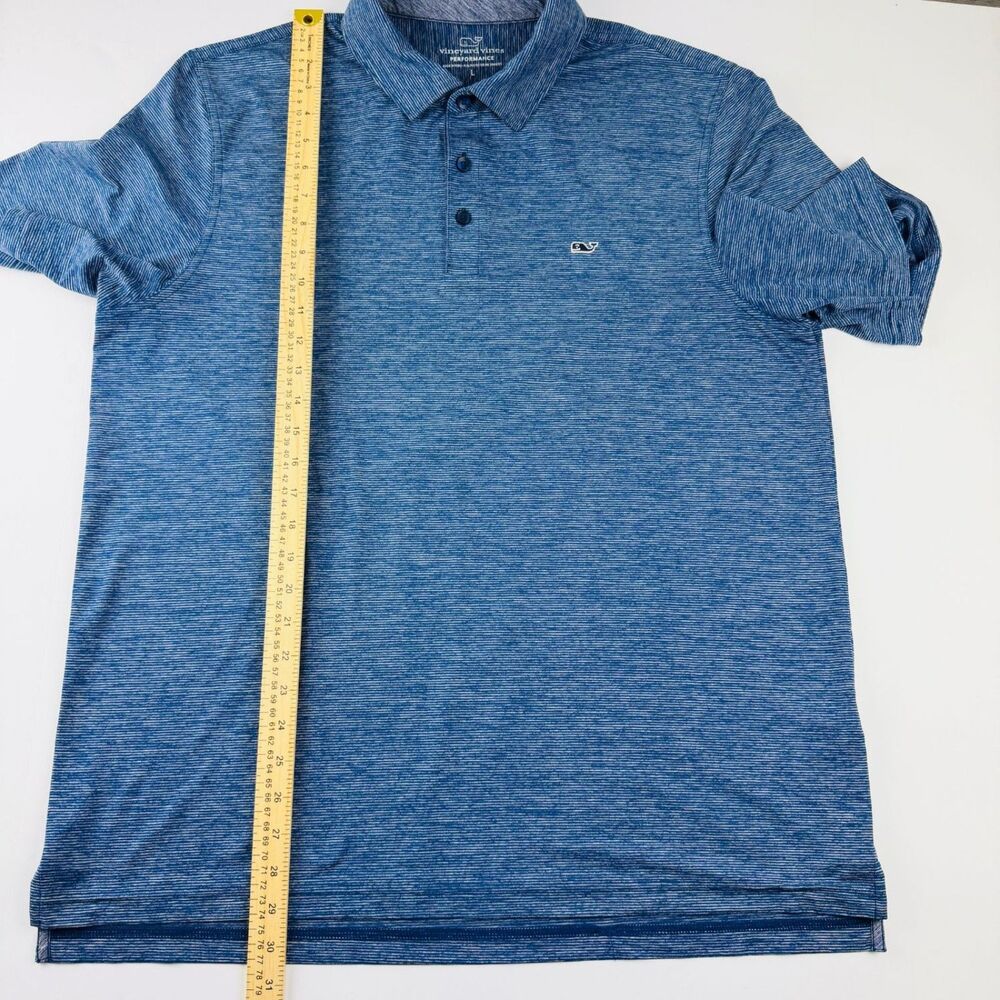 Vineyard Vines Blue Stripe Polo Shirt Mens Large - Picture 8 of 11